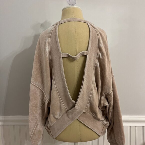 Ocean dive brown distressed sweater open back - Picture 3 of 3